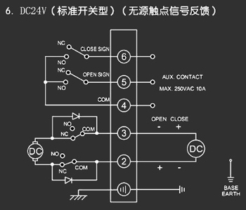 ＤＣ24Ｖ標準開關型<a href='http://www.bsszkj.cn/Product/diefa/diandongdiefa/' target='_blank'>電動<a href='http://www.bsszkj.cn/Product/diefa/' target='_blank'>蝶閥</a></a>接線圖